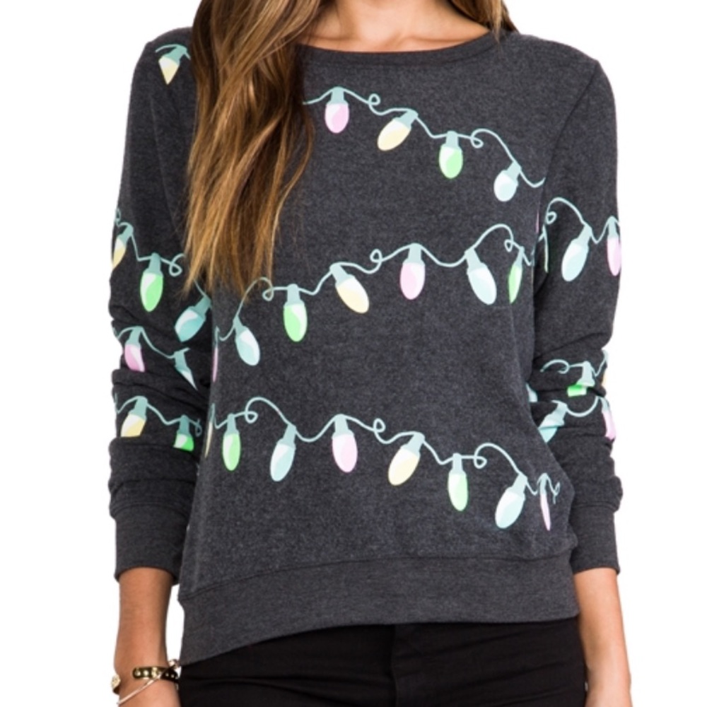 WILDFOX Glowing Lights Baggy Long Sleeve in Grey